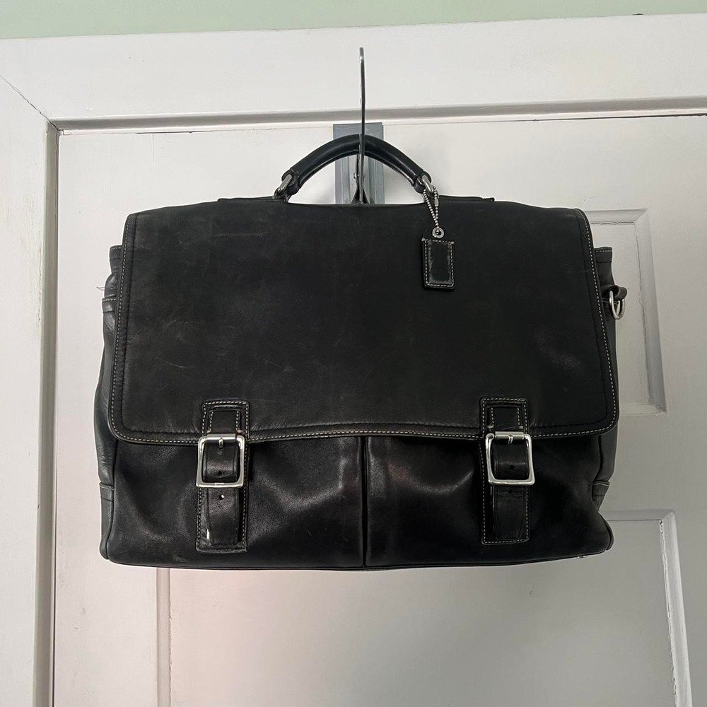 1990s Coach Leather Computer Briefcase / handbag